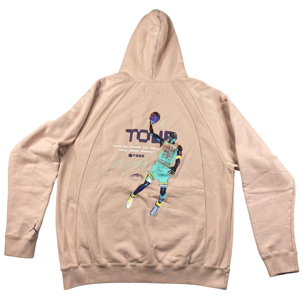 Nike Air Jordan Flight Heritage Tour Hoodie DM1394-601 Pink$120 Mens Size L NWT - Picture 2 of 10